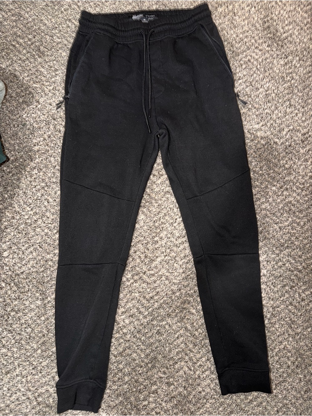 Brooklyn Cloth Men’s Joggers Size Medium Black Tapered Sweatpants Zip Pocket